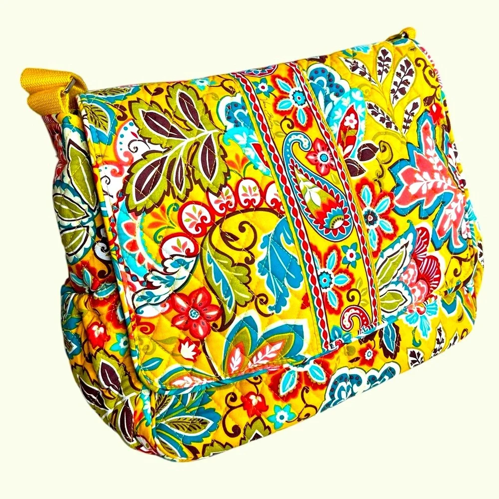 Vera Bradley Diaper Bag Yellow Floral Paisley EUC